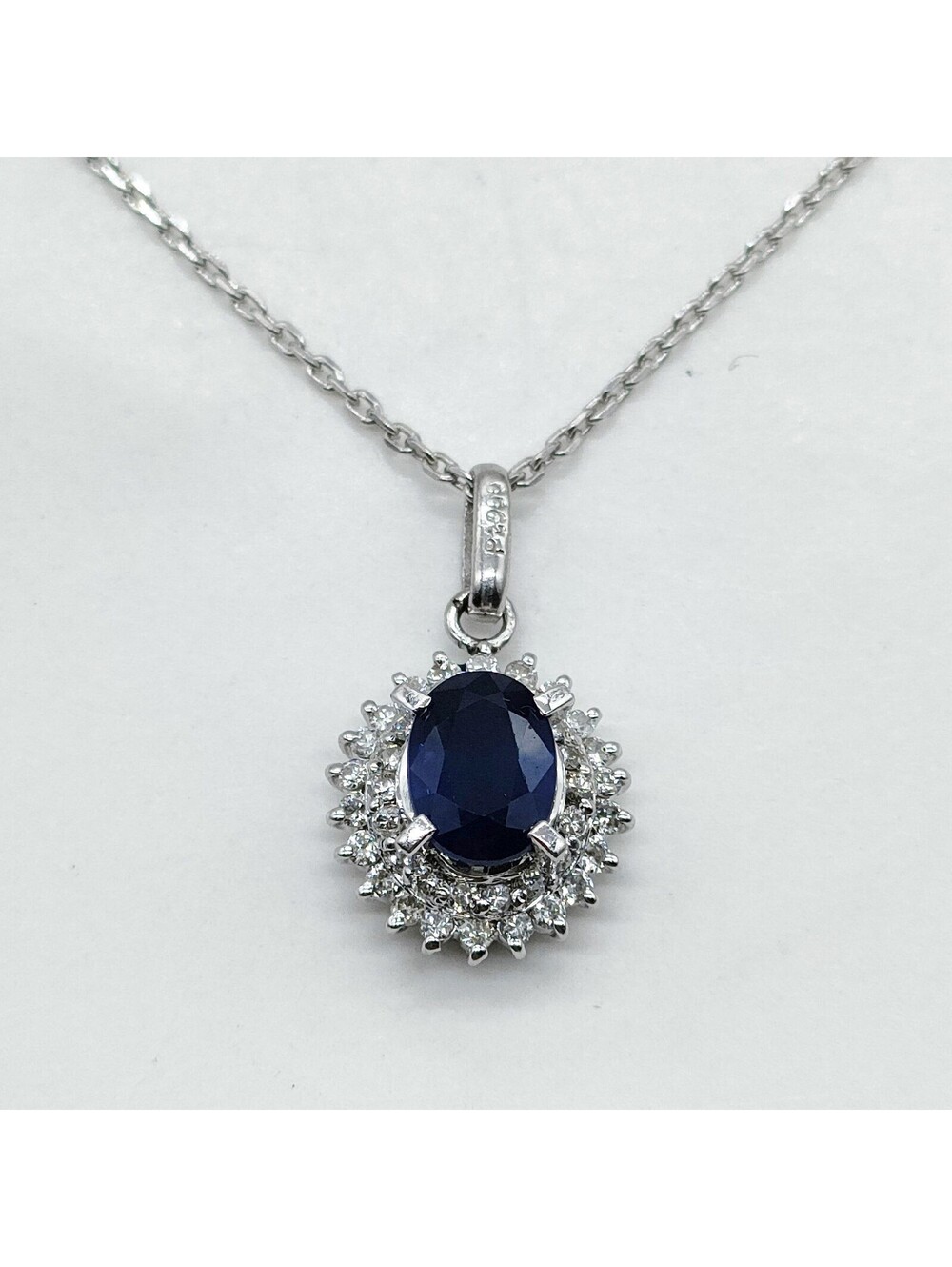 Jewelry Necklace Sapphire 1.21ct Platinum 3150515